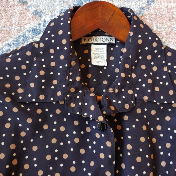 NOTATIONS | Drapey VINTAGE 80's - 90's Button Down - Picture 3 of 4